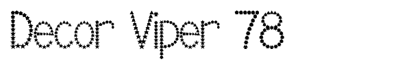 Decor Viper 78 font preview
